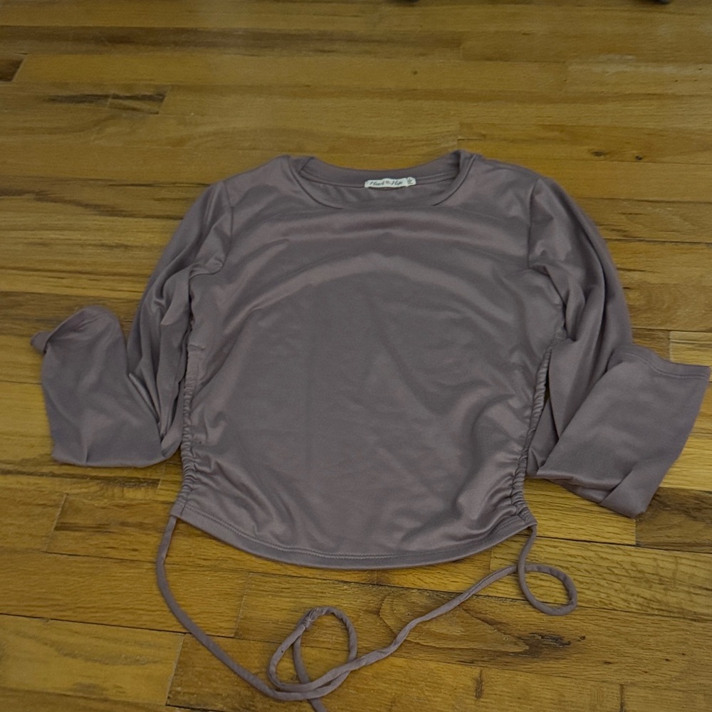 Purple backless long sleeve